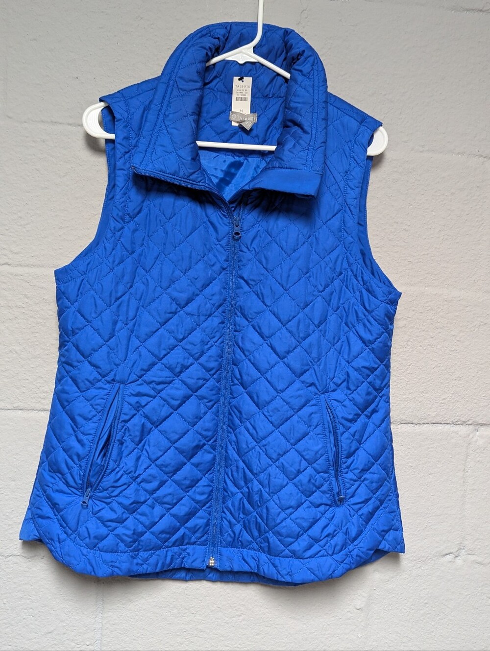 NWT Talbots Diamond Quilted Vest Size M Cobalt Blue